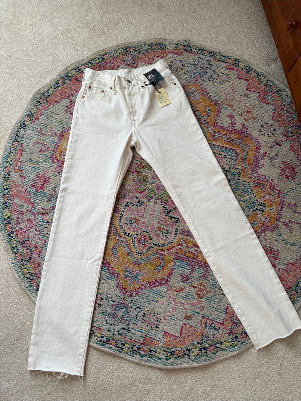 Women's White Straight-Leg Jeans